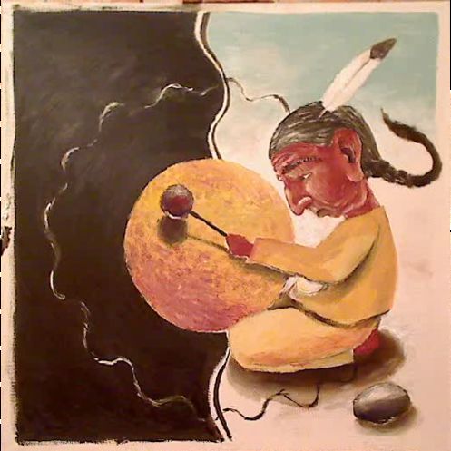 buben
šamanský buben
šamanské bubnování
